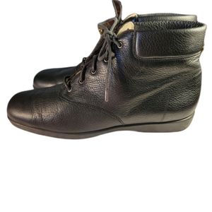 ROS HOMMERSON VINTAGE WOMENS BLACK LEATHER ANKLE BOOTS